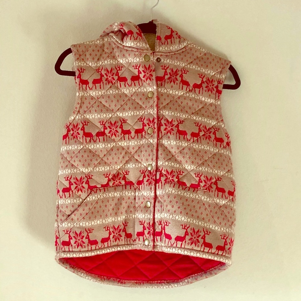 Free People Quilted Reindeer Vest